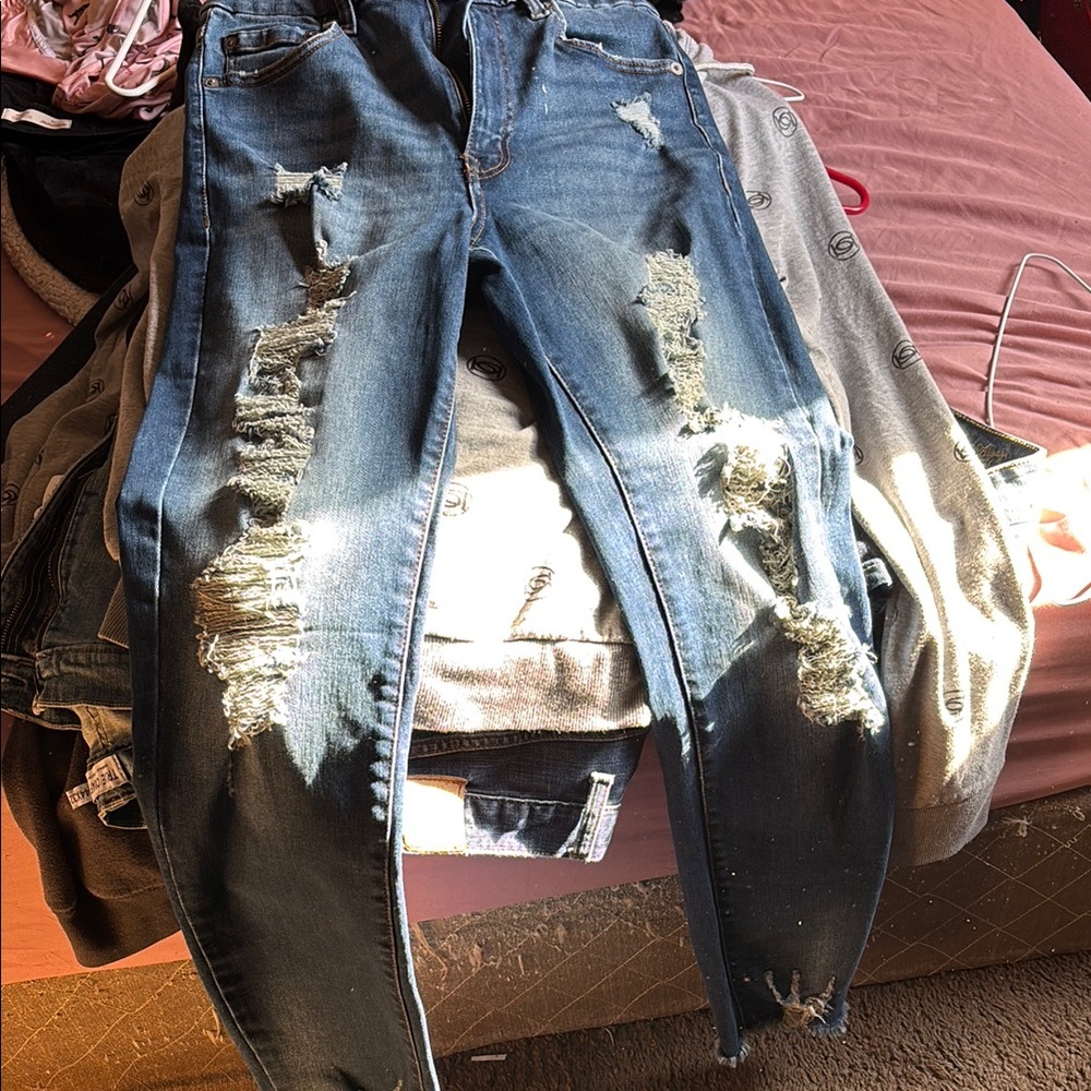Aeropostale Distressed Blue Jeans for Women